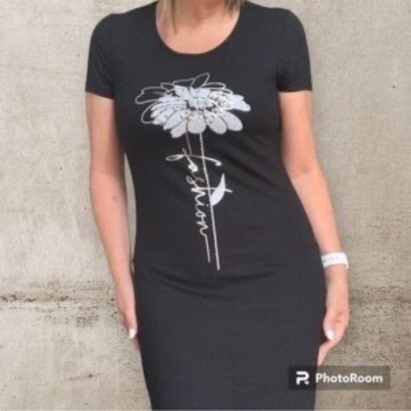 NWT-Black Bodycon Mini Dress - Picture 1 of 1